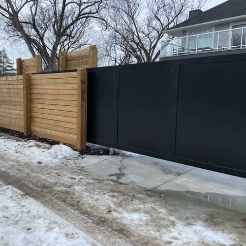 Custom gates and entryways designed and fabricated by Proshield Metal Works in Edmonton.
